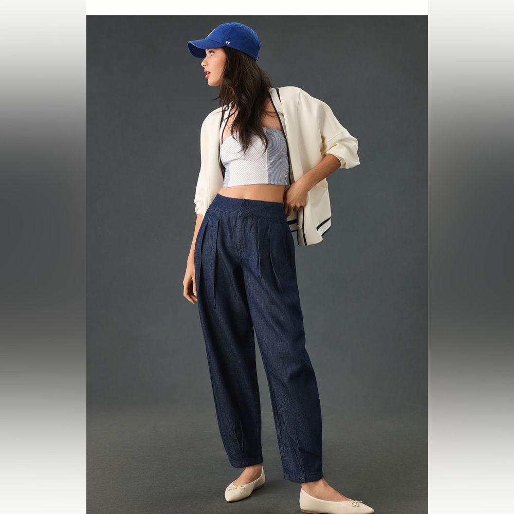 Anthropologie pulcro porto pants dark blue size 25